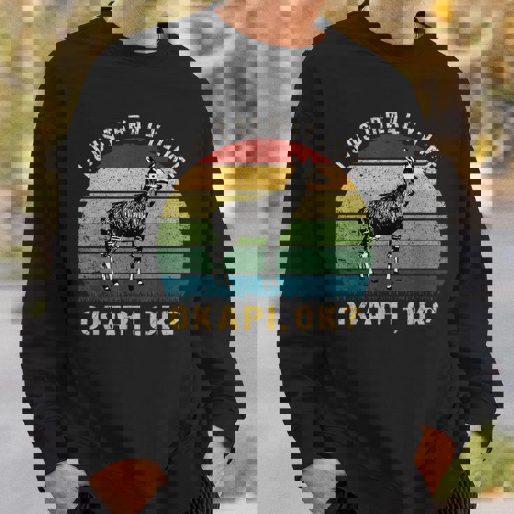ヴィンテージレトロオカピ動物tシャツ I Just Really Like Okapi Ok スウェットシャツ 彼への贈り物