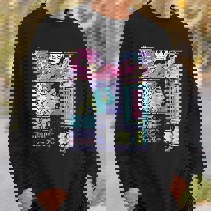 ヴィンテージ・アニメ・スタイル ミッドナイト・ジャパン・マンガ スウェットシャツ 彼への贈り物