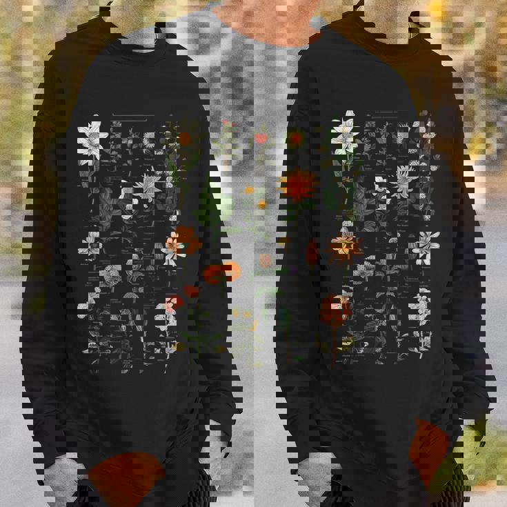 ヴィンテージ風フラワーボタニカルチャートグラフィックtシャツ スウェットシャツ 彼への贈り物