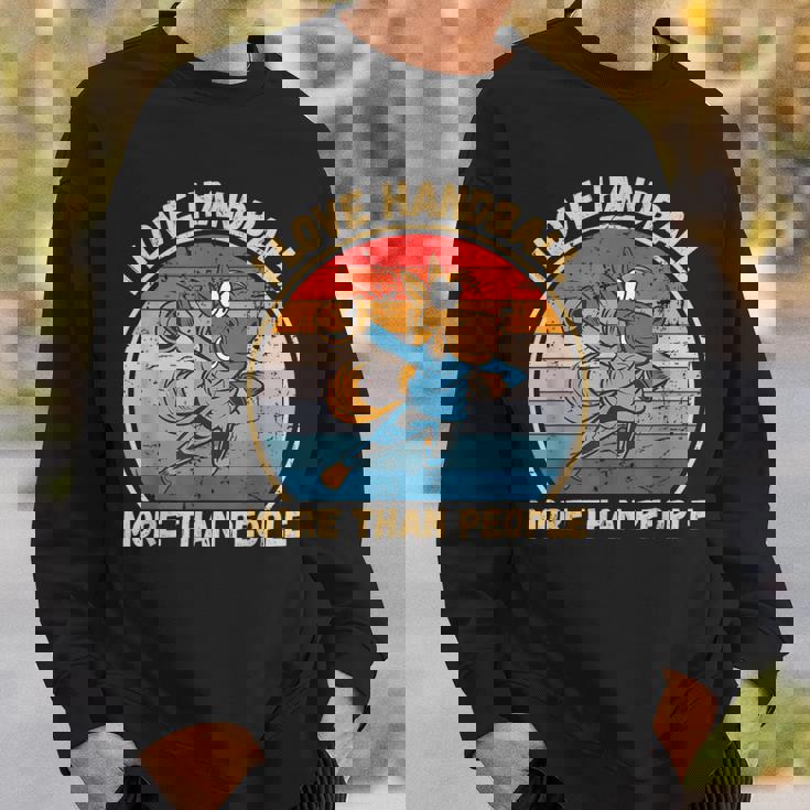 ヴィンテージ馬 I Love Handball More Than People スウェットシャツ 彼への贈り物