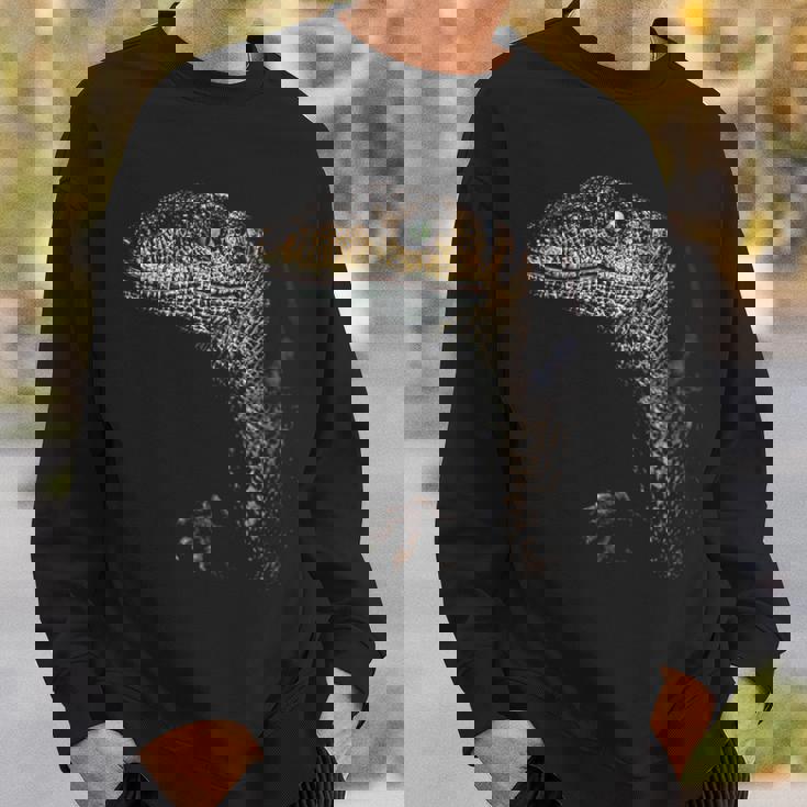 ヴェロキラプトル恐竜狩りリアルなグラフィックデザイン スウェットシャツ 彼への贈り物