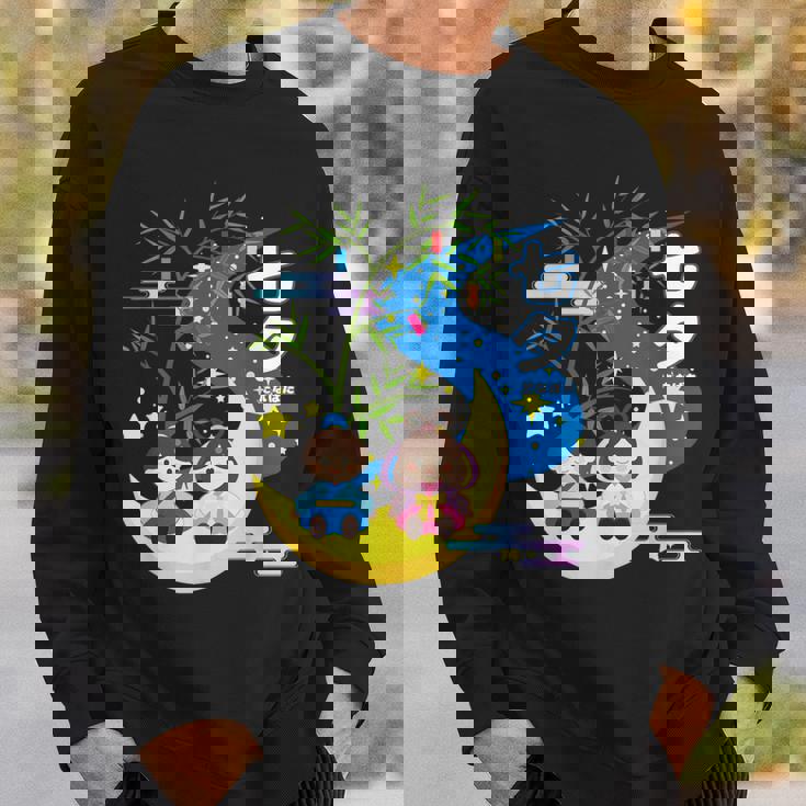 七夕、天の川、着物、日本祭りかわいい、星、日本の伝統的なお祭り、夏、夏休み、日本人形 スウェットシャツ 彼への贈り物