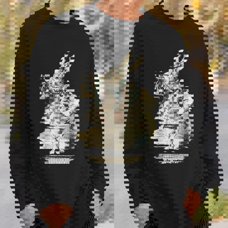 不思議の国のアリス 白ウサギ トランプデザイン スウェットシャツ 彼への贈り物