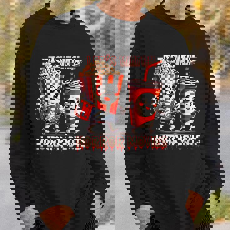 不気味なハロウィン映画愛好家 ホラー映画を見よう スウェットシャツ 彼への贈り物