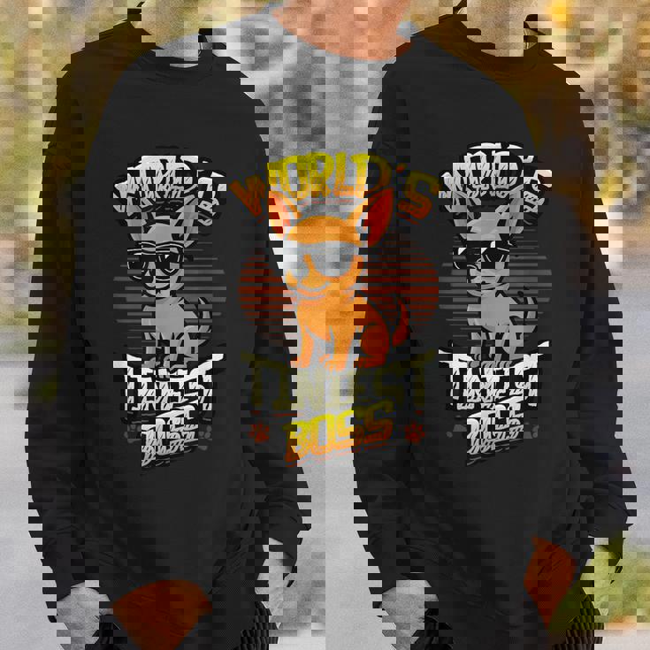 世界で最も小さなボス面白いチワワ スウェットシャツ 彼への贈り物