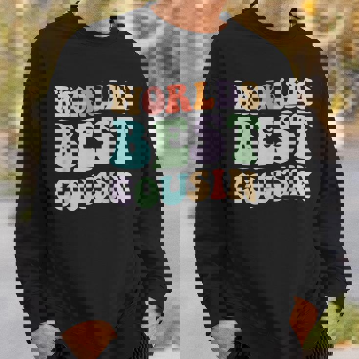 世界最高のいとこレトログラフィック – 楽しくカラフルないとこ スウェットシャツ 彼への贈り物