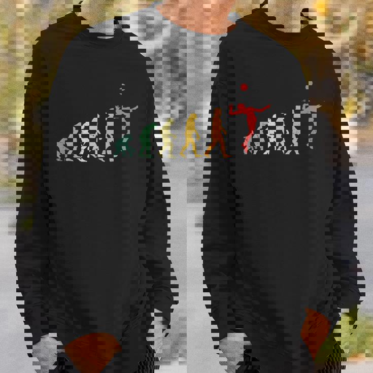 人類の進化 バレーボール バレーボール好き 趣味 おもしろ レトロ サーブ バレーボール部 ビーチバレー バレー好き スウェットシャツ 彼への贈り物