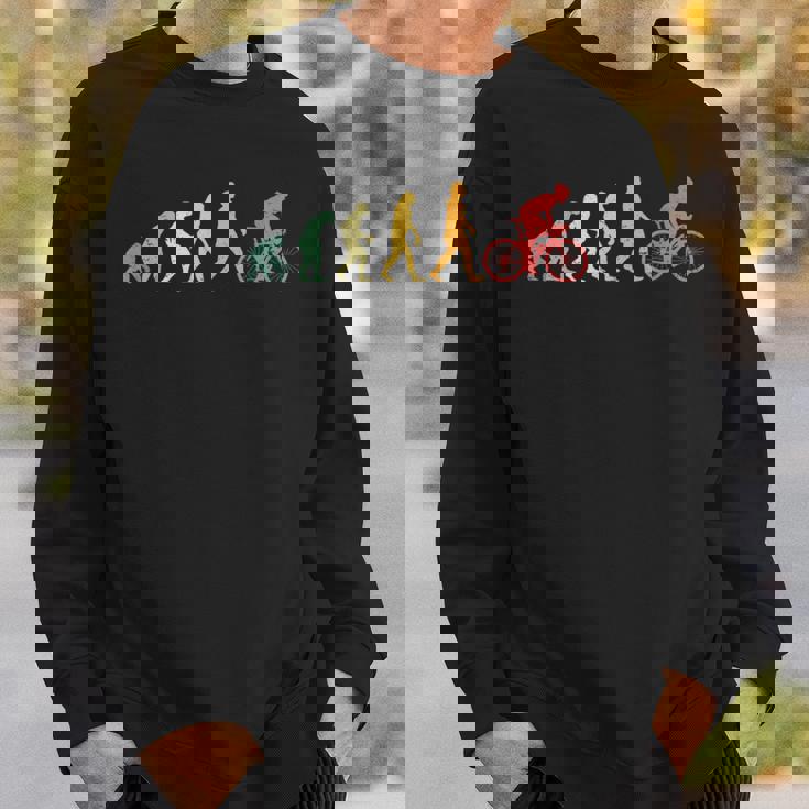 人類の進化 自転車好き ロードバイク クロスバイク サイクリング サプライズ おもしろ レトロ 自転車 スウェットシャツ 彼への贈り物