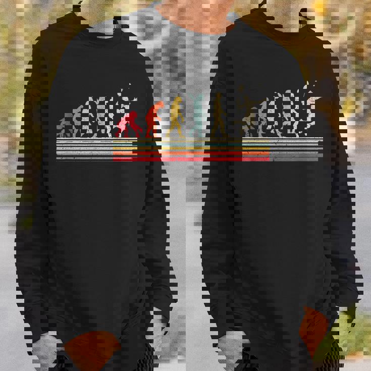 人類進化 バドミントンデザイン スウェットシャツ 彼への贈り物