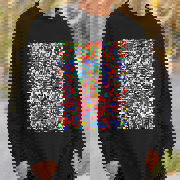 六角形の世界旗、国旗tシャツ スウェットシャツ 彼への贈り物