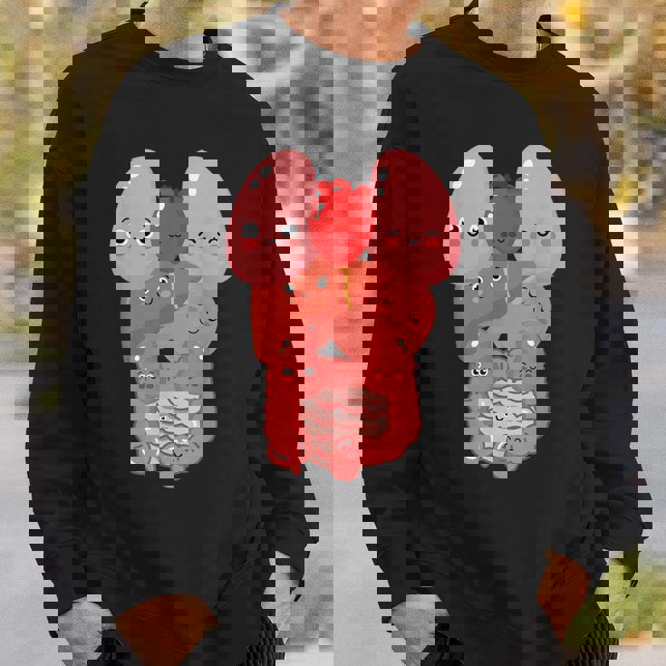 内臓 面白い 人体 解剖学 微笑 スウェットシャツ 彼への贈り物