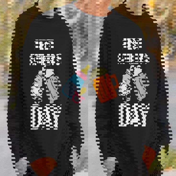 初めての父の日 ビール ミルク 新しいお父さん お父さん 若い親 スウェットシャツ 彼への贈り物