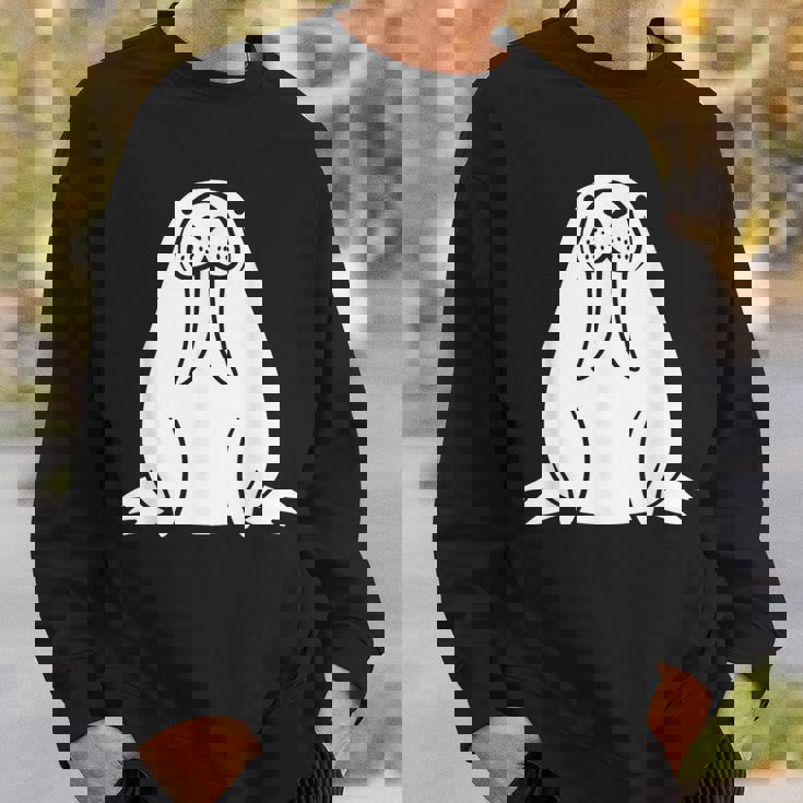 動物 かわいい ミニマリスト セイウチ シンプルなセイウチ スウェットシャツ 彼への贈り物