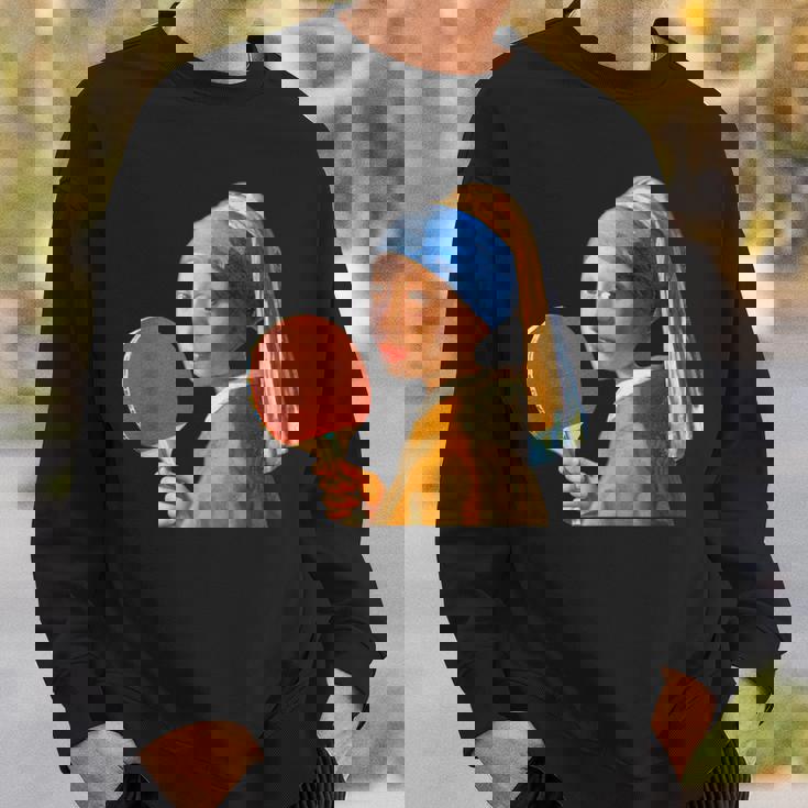 卓球 面白いtシャツ ボール ピンポン おもしろ 服 ネタ メンズ 卓球部 おもしろグッズ 大人 子供 スウェットシャツ 彼への贈り物