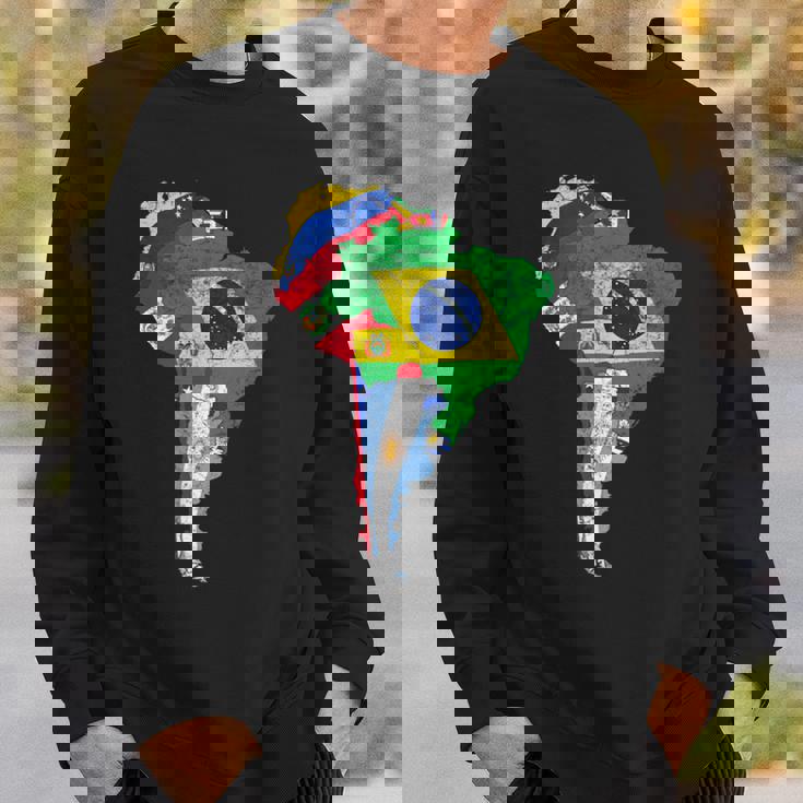 南米大陸地図 旗付き スウェットシャツ 彼への贈り物