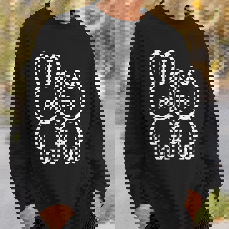 可愛いカワイイ Y2k コケット猫 うさぎと猫 スウェットシャツ 彼への贈り物