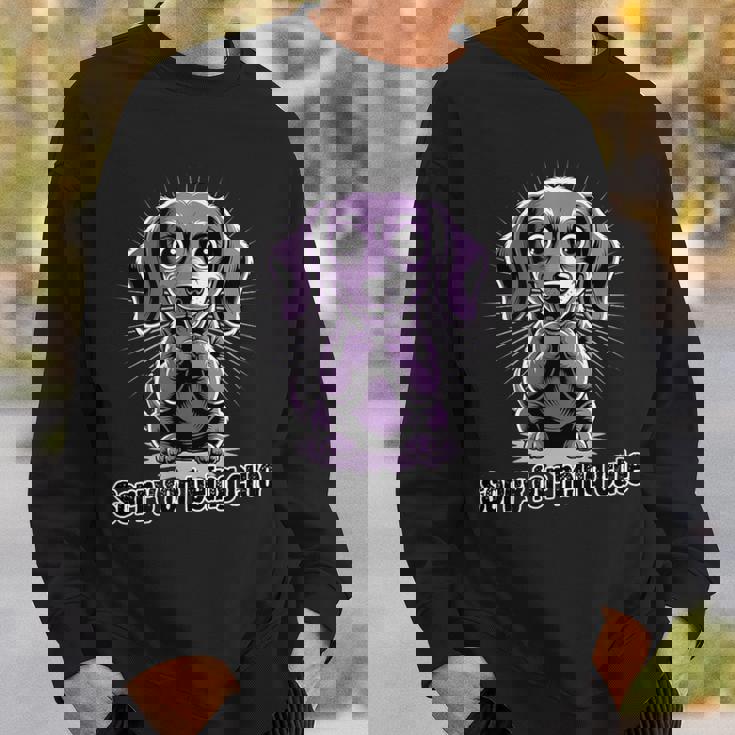 可愛くてごめん。ダックスフンドデザイン スウェットシャツ 彼への贈り物