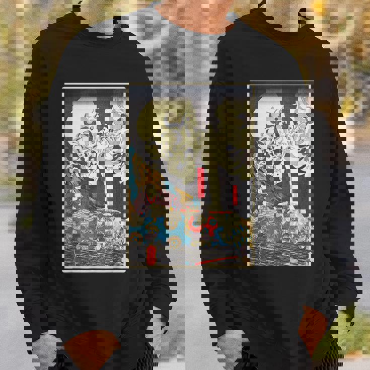 善知鳥安方忠義伝 歌川国芳 国芳スケルトンスペクター日本の浮世絵アートプリント スウェットシャツ 彼への贈り物