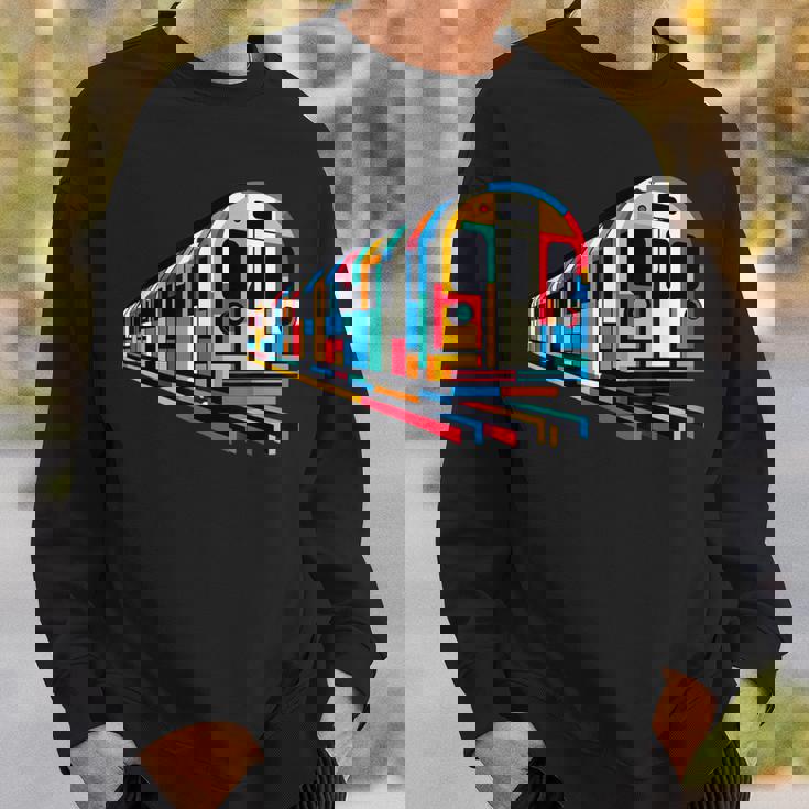 地下鉄 列車 地下鉄 機関車 鉄道愛好家 スウェットシャツ 彼への贈り物