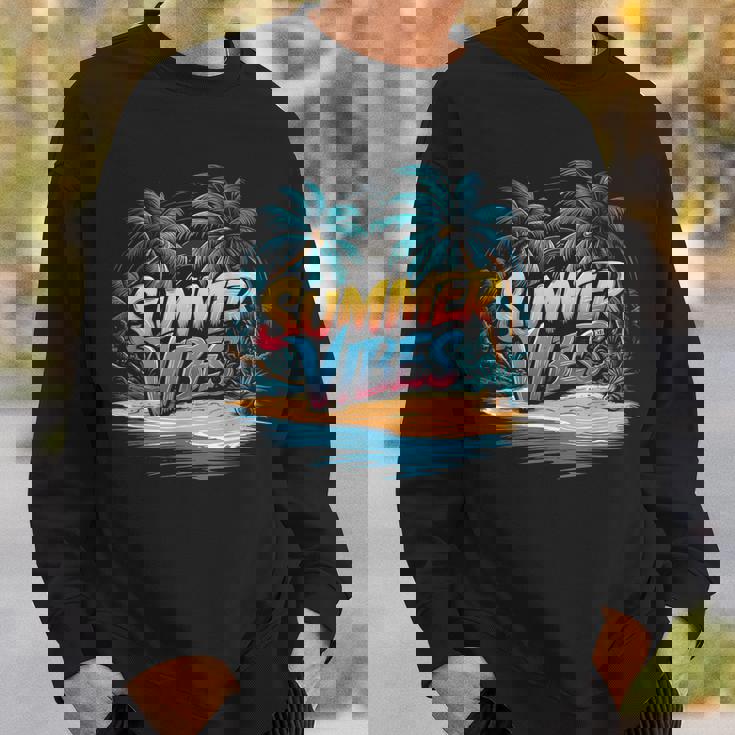 夏 バイブ トロピカル ビーチ ヤシの木 オーシャン サンシャイン スウェットシャツ 彼への贈り物