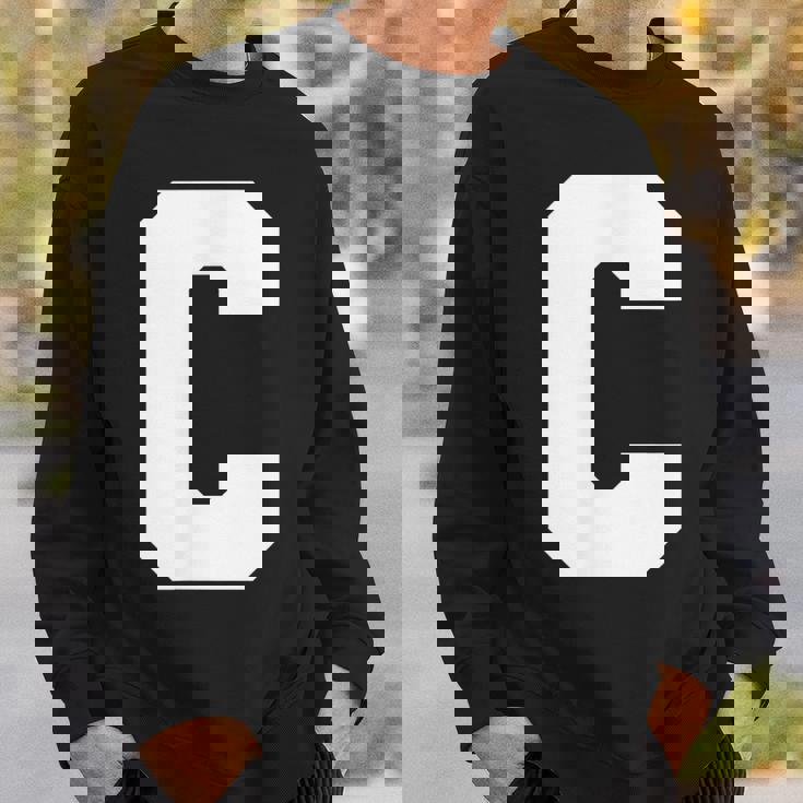 大文字 C アルファベット モノグラム イニシャル スウェットシャツ 彼への贈り物