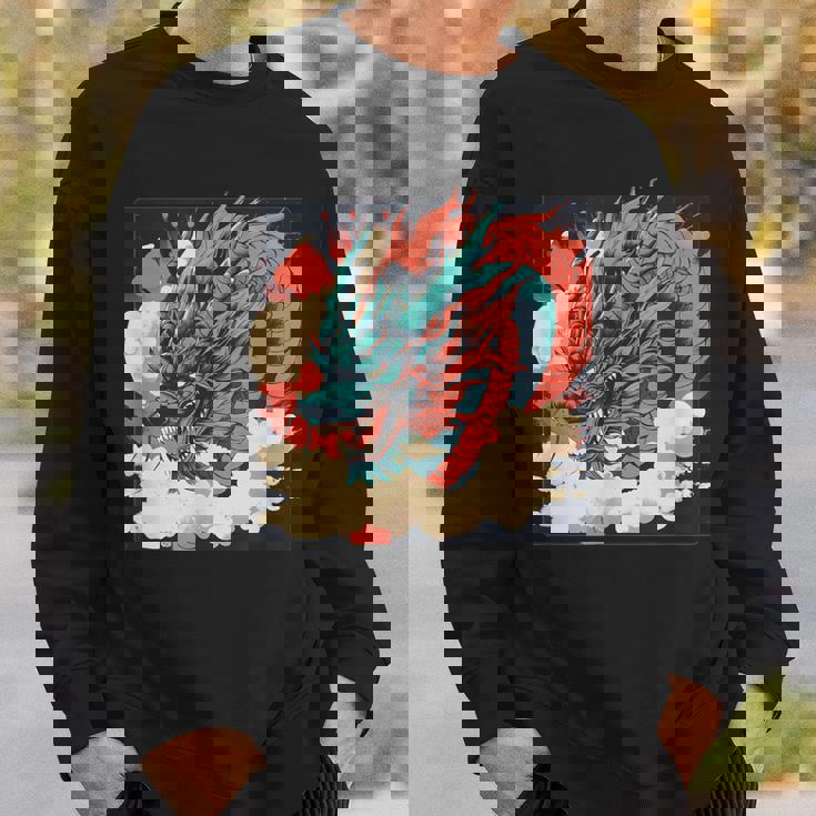 大胆でクールな外観の素晴らしい日本のドラゴン。 スウェットシャツ 彼への贈り物