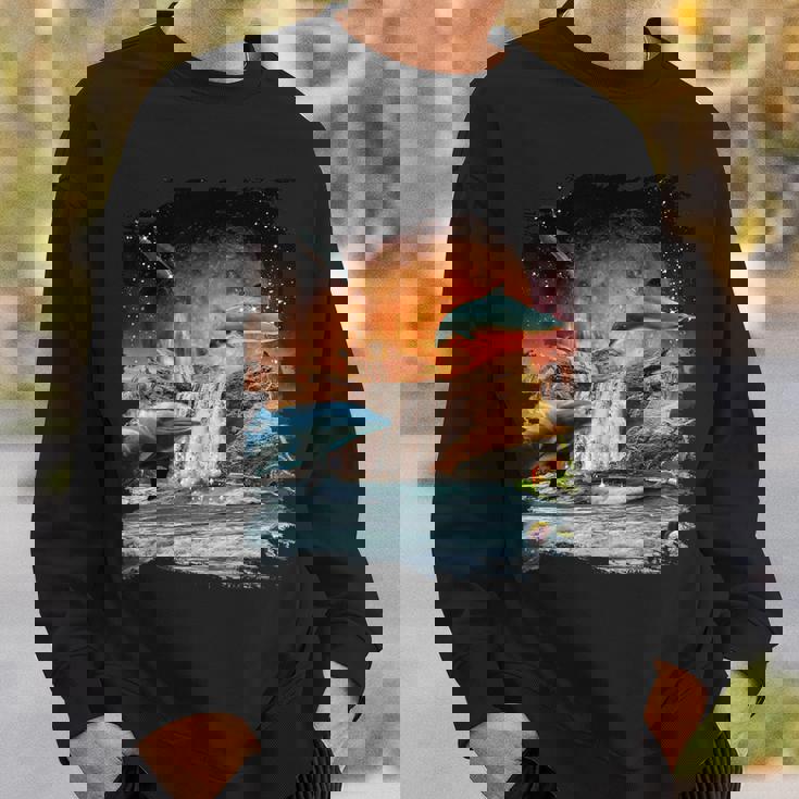 天体金星イルカ、宇宙惑星銀河ドルフィンズ スウェットシャツ 彼への贈り物