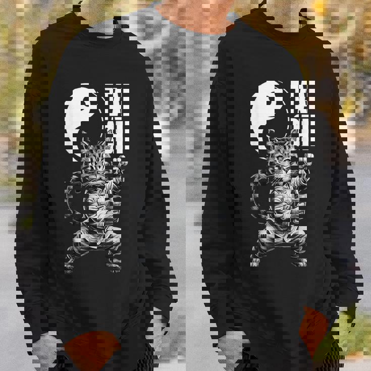 太極拳 猫 ボバ ティー 面白い カワイイ 武道 禅 キティ スウェットシャツ 彼への贈り物