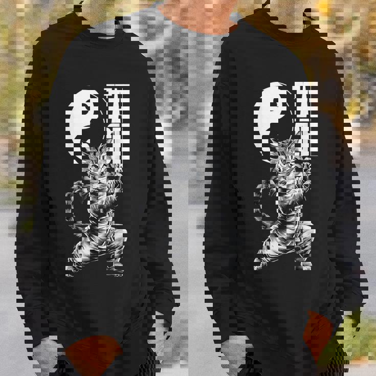 太極拳武術の陰陽を演じるかわいい猫 スウェットシャツ 彼への贈り物