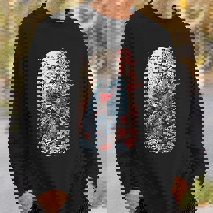 妖怪猫 着物美桜風 スウェットシャツ 彼への贈り物