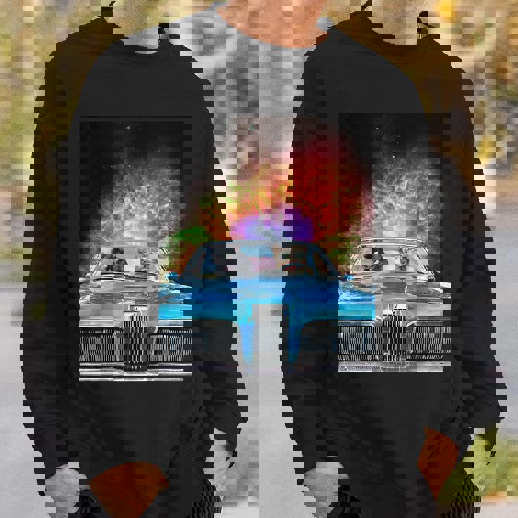 宇宙 銀河 猫 運転 車 スウェットシャツ 彼への贈り物