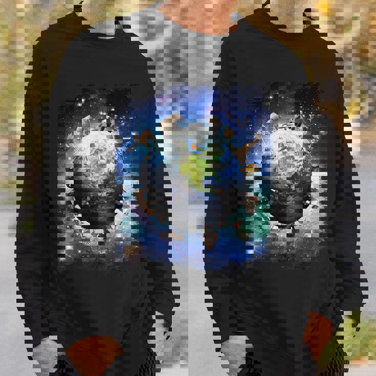 宇宙地球動物グループシーン スウェットシャツ 彼への贈り物