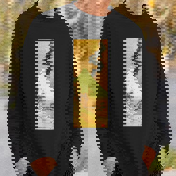 富士山から逃げる煙の龍 葛飾北斎 スウェットシャツ 彼への贈り物