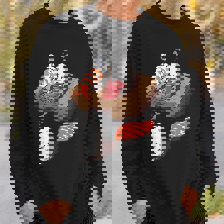 寝ぼける 寿司 すし えび サーモン まぐろ スウェットシャツ 彼への贈り物