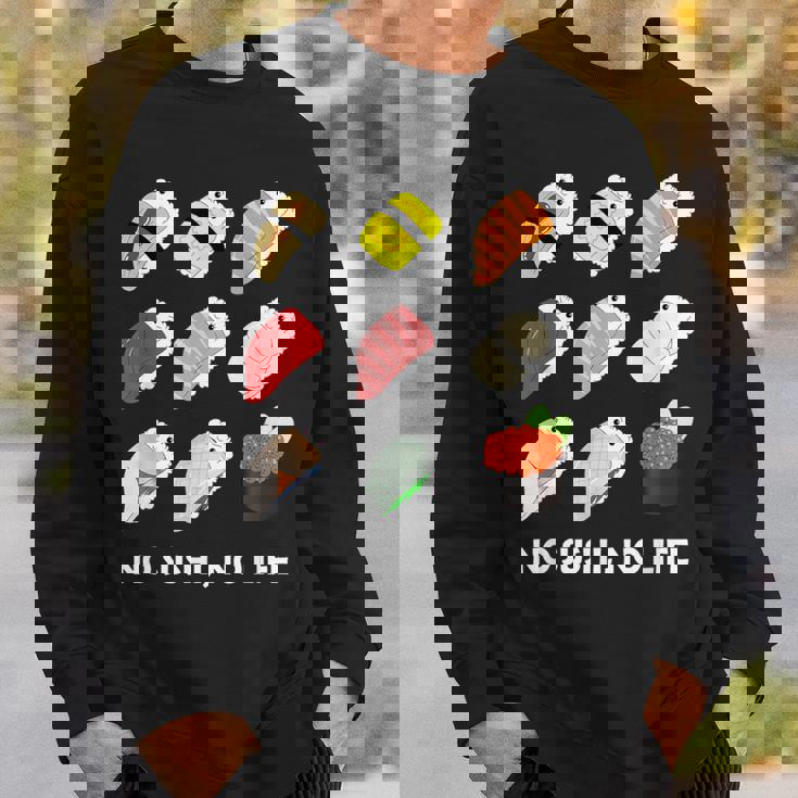 寿司 なしの人生なし たまご サーモン まぐろ ホタテ いくら スウェットシャツ 彼への贈り物