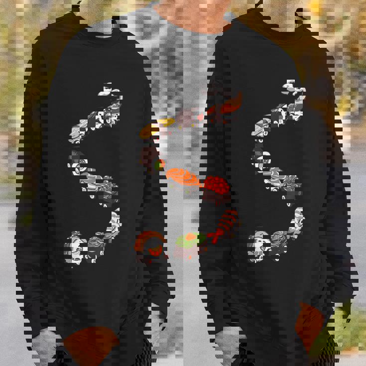 寿司 の 電車 すし いくら サーモン たまご 鉄火巻き スウェットシャツ 彼への贈り物