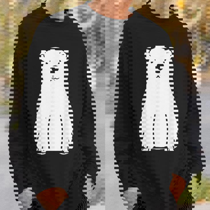 小さなシロクマ かわいいミニマリスト シンプルなシロクマ スウェットシャツ 彼への贈り物