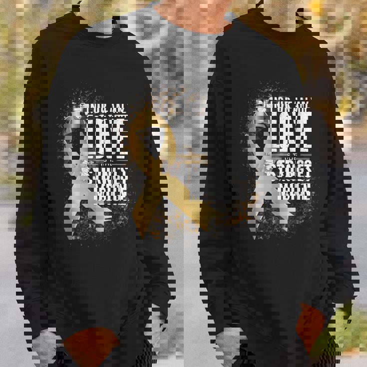 小児がん啓発 最強の薬 ゴールドリボン スウェットシャツ 彼への贈り物