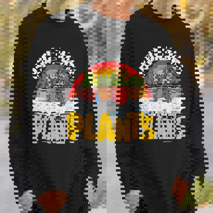 平和 愛&植物 レトロ レインボー 多肉植物 植物庭師 スウェットシャツ 彼への贈り物