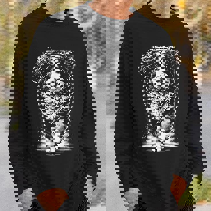 幸せなポーズでかわいいバーニーズマウンテンドッグ スウェットシャツ 彼への贈り物