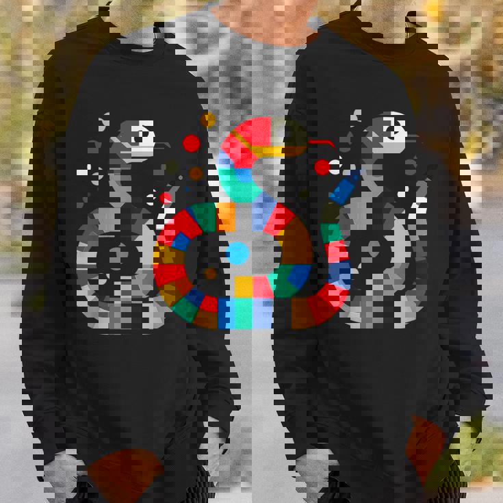 幾何学的 ミニマリズム イラスト ガーター 蛇 爬虫類 スウェットシャツ 彼への贈り物