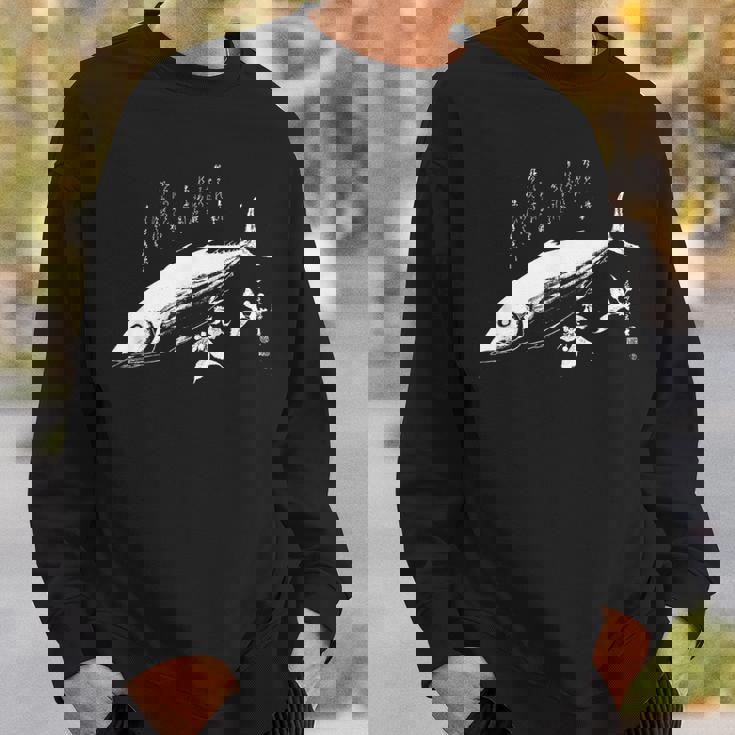 広重作 カツオ魚 おしゃれ 日本美術 スウェットシャツ 彼への贈り物