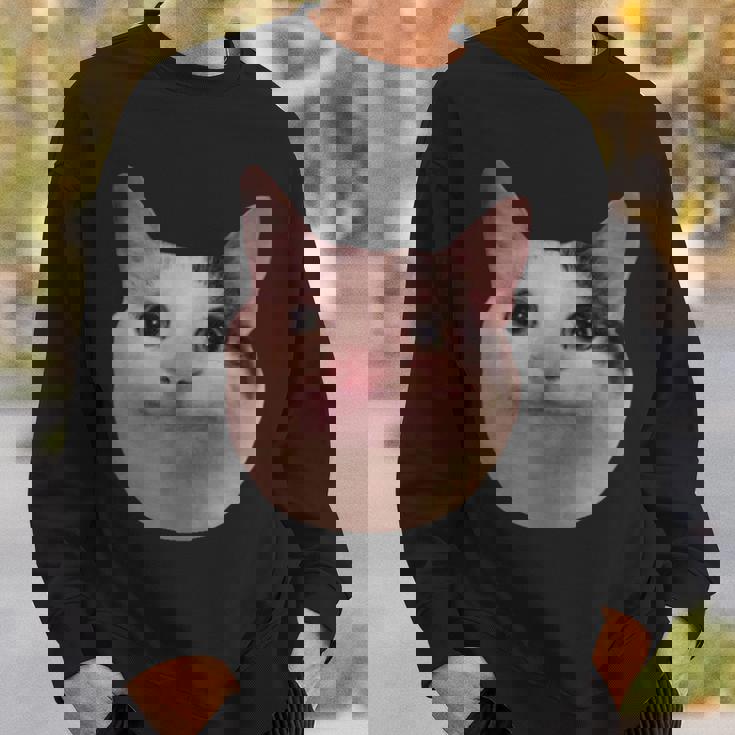 微笑む猫のミームベルーガ スウェットシャツ 彼への贈り物