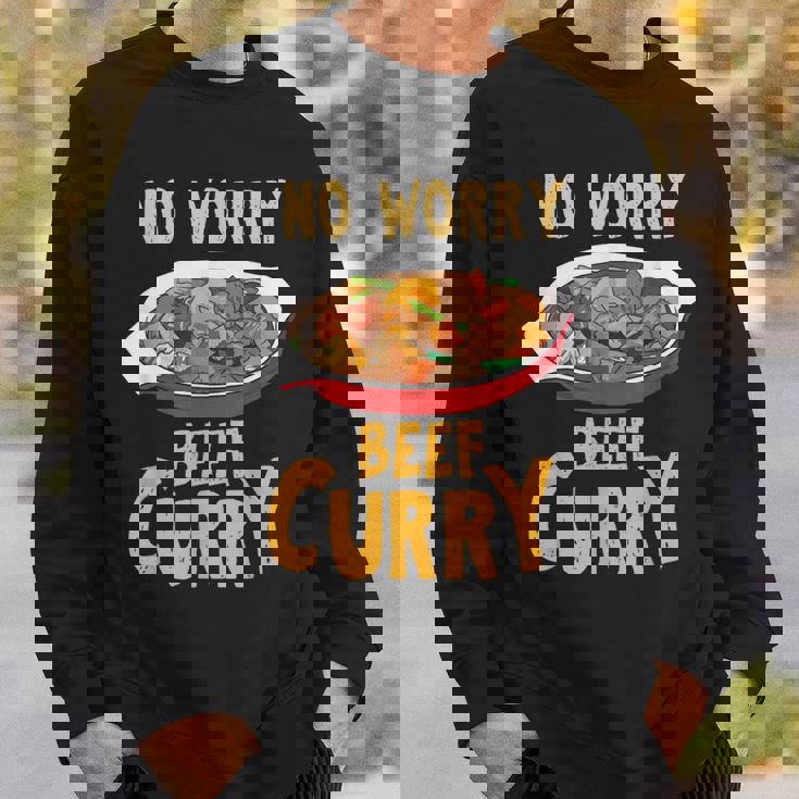 心配いらず ビーフカレー インド料理 シェフ おもしろ料理 スウェットシャツ 彼への贈り物