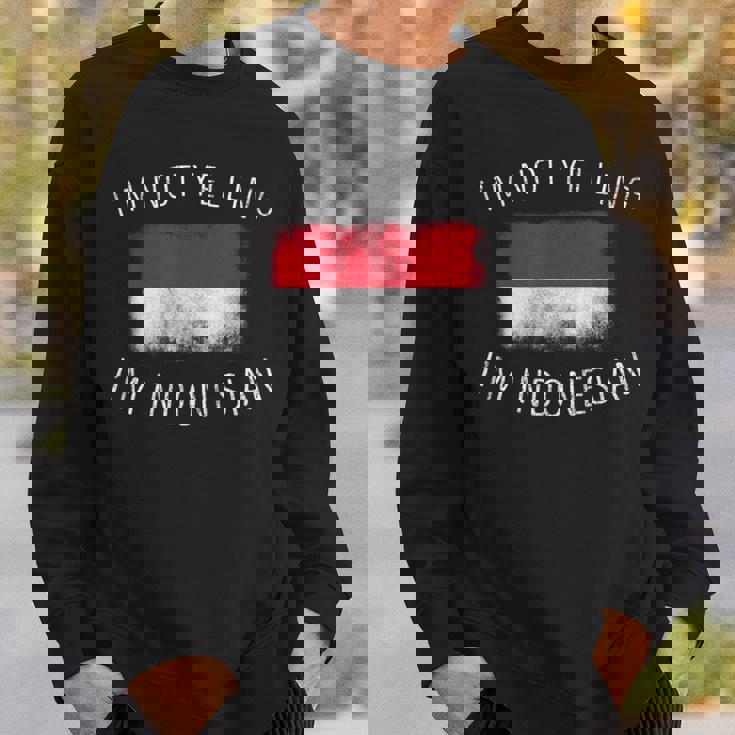 怒鳴ってないよ、私はインドネシア人だ-面白いインドネシアプライド スウェットシャツ 彼への贈り物