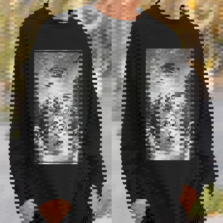 怖い猫 エイリアン Ufo 宇宙愛好家 面白い スウェットシャツ 彼への贈り物