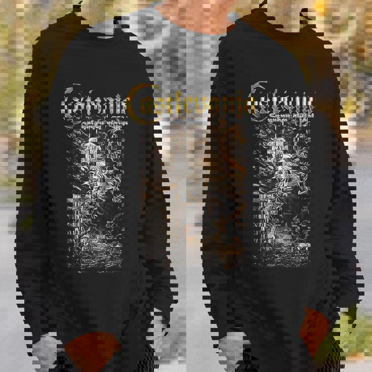 悪魔城ドラキュラ シンフォニーボックス アート ゴシック 月 夜 レトロ ゲーマー スウェットシャツ 彼への贈り物