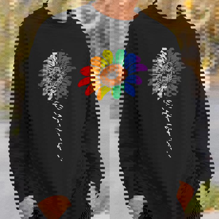 愛のヒマワリ 花柄 Lgbtq レインボーフラッグ ゲイプライド アライ スウェットシャツ 彼への贈り物