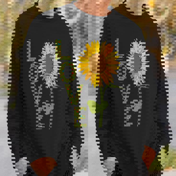 愛の大きなひまわりを作る庭師 スウェットシャツ 彼への贈り物
