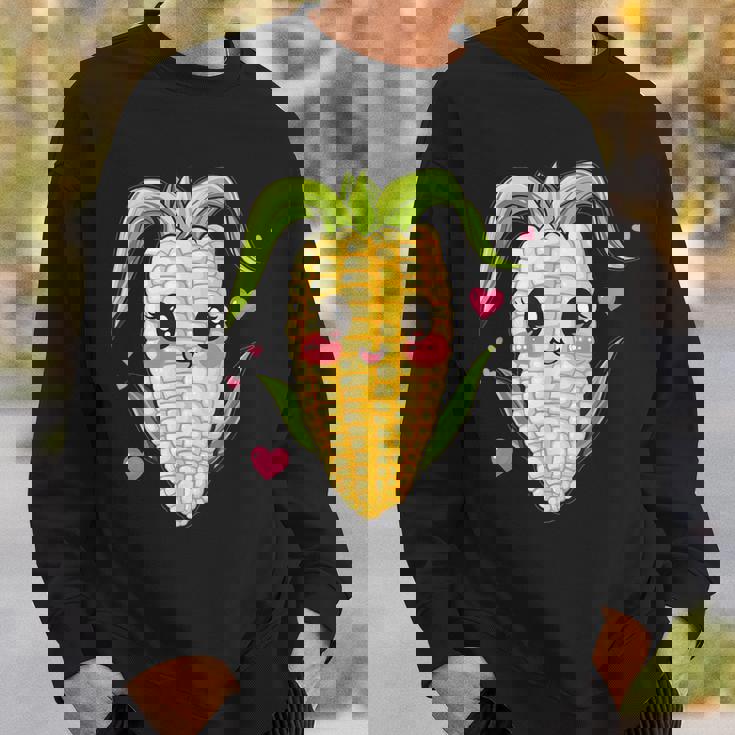 愛らしいかわいいコーンのハート付き。 スウェットシャツ 彼への贈り物